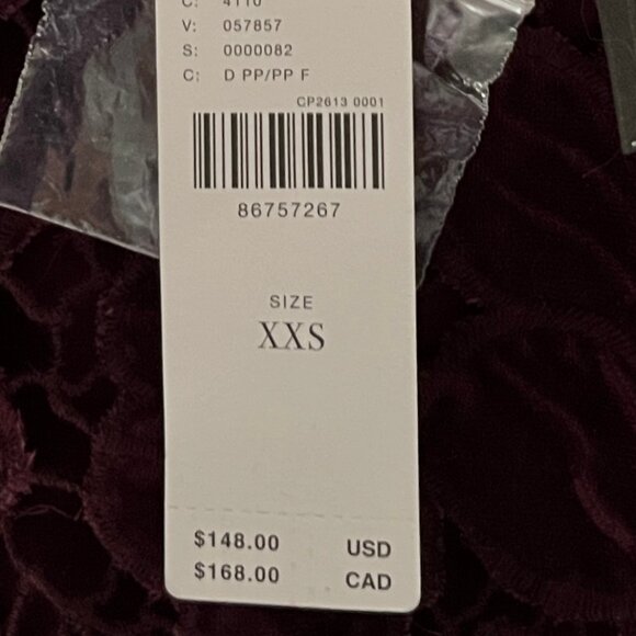 Anthropologie Burgandy Velvet Flutter Sleeve Top - Picture 4 of 9